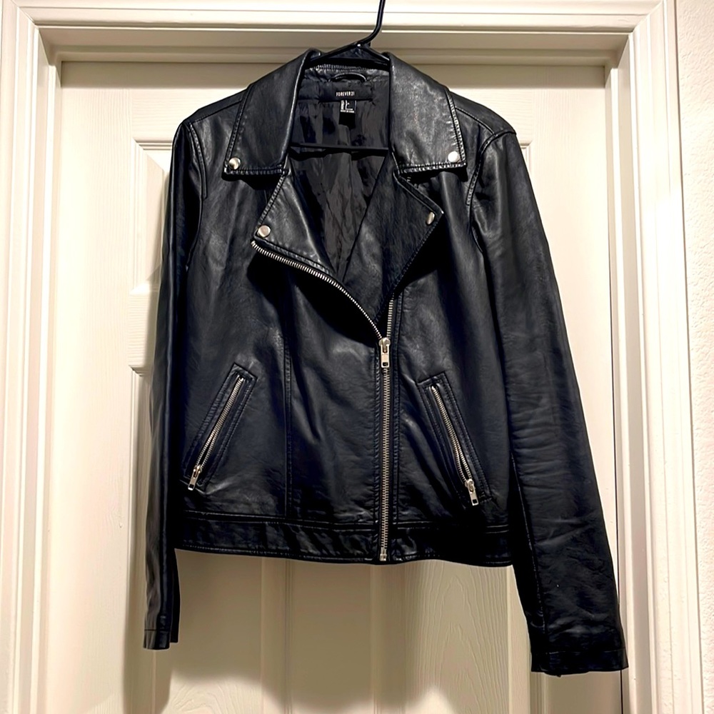 Faux Leather Moto Jacket